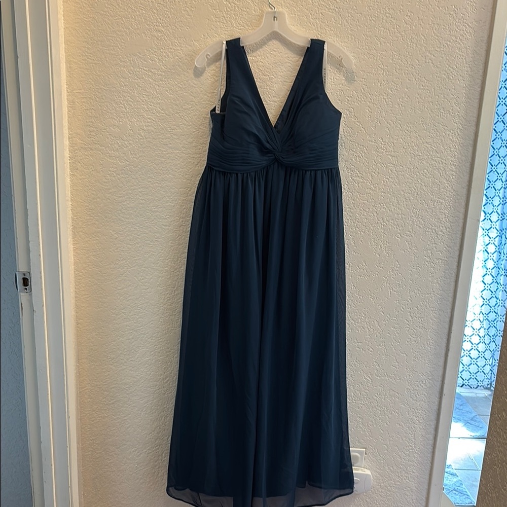 Azazie Yetta Neptune Blue Maternity bridesmaid dress